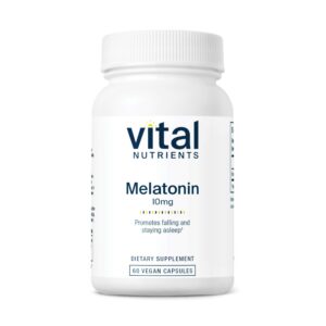 Botella Vital Nutrients Melatonina 10mg 60 cápsulas vegano