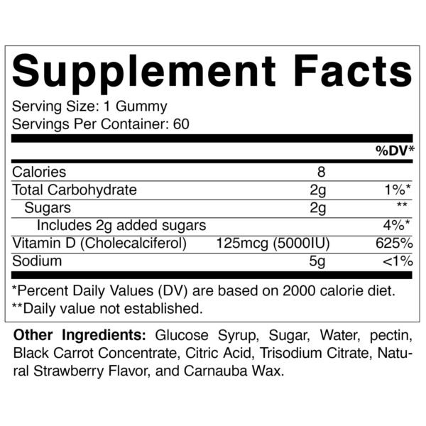 Gomitas vitamina d3 sabor fresa vitamatic 5000 ui