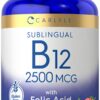Botella Vitamina B12 Sublingual Carlyle 250 tabletas