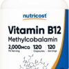 Botella vitamina B12 Nutricost metilcobalamina 2000mcg