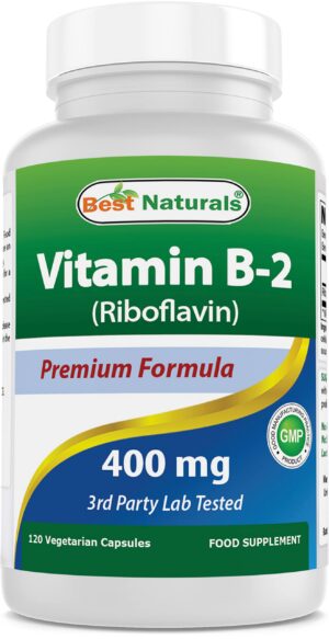 Botella de vitamina B2 400mg Best Naturals