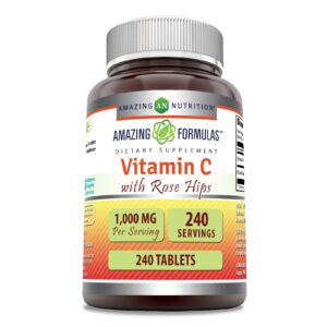 botella vitamina c con escaramujo amazing formulas 240 tabletas