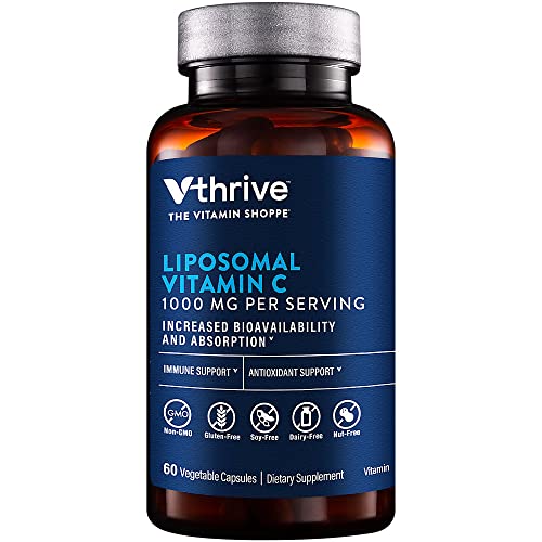 Botella de vitamina C liposomal Vthrive 1000 mg 60 cápsulas vegetarianas