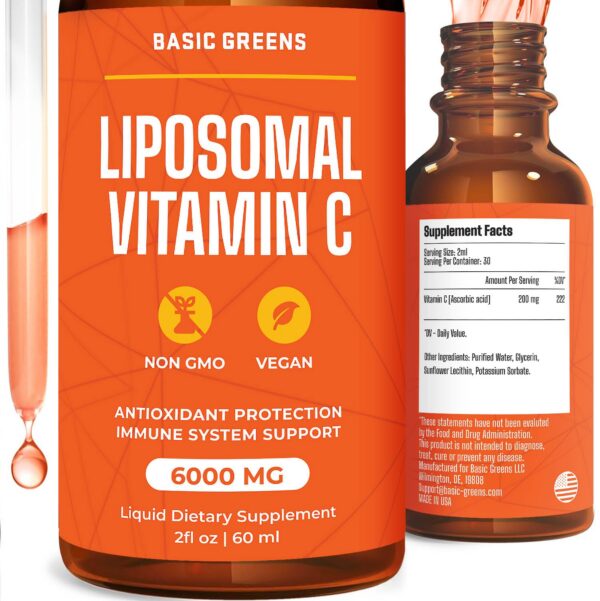 Botella Vitamina C Líquida Liposomal BASIC GREENS 2 fl oz