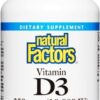 Version 1.0.0 Botella vitamina d3 10000 ui natural factors 120 cápsulas