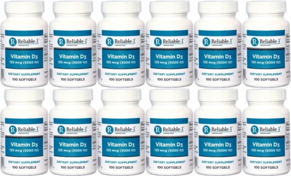 Botella vitamina d3 5000 ui 100 cápsulas blandas alta potencia