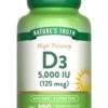Botella Nature's Truth vitamina D3 5000 UI 300 cápsulas