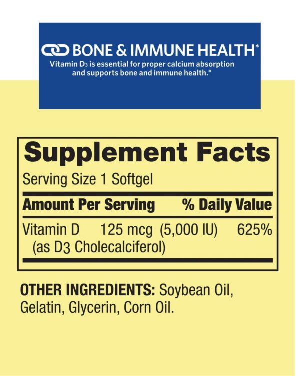 Version 1.0.0 Botella vitamina D3 Spring Valley frontal