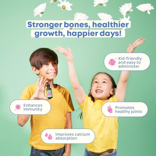 Botella de vitaminas D3 y K2 líquidas JoySpring niños