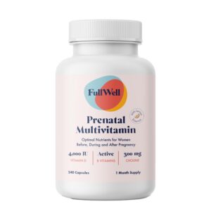 Botella vitaminas prenatales FullWell sabor limón 240 tabletas
