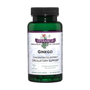 Botella Vitanica Ginkgo suplemento para salud cerebral