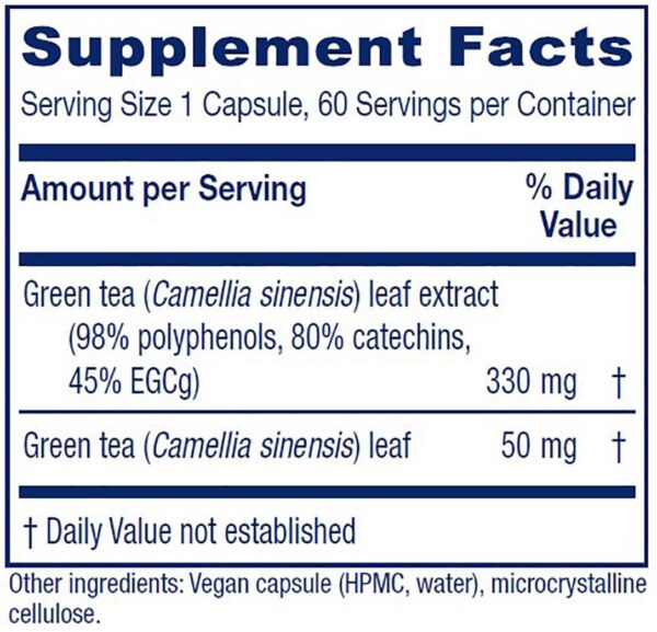 Botella Vitanica té verde extracto antioxidante apoyo inmune