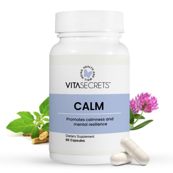Botella Vitasecrets Calm cápsulas para alivio de estrés y ánimo