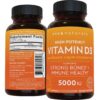 Botella Viva Naturals Vitamina D3 5000 UI 360 cápsulas blandas