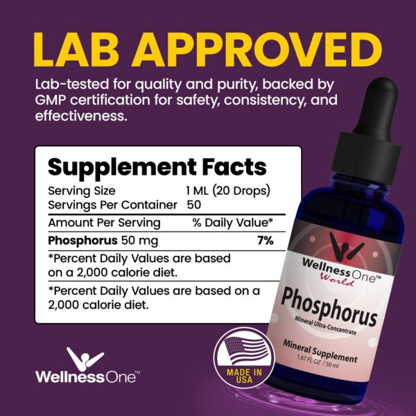 Botella WellnessOne suplemento fósforo líquido para dientes fuertes