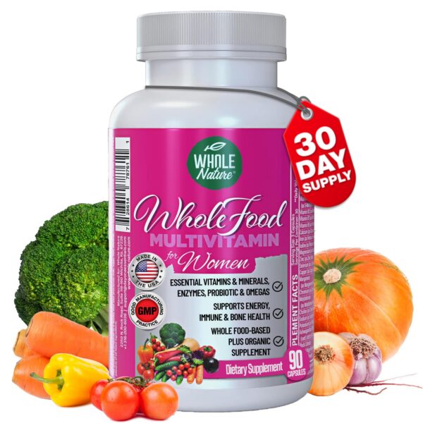 Botella Whole Nature multivitaminas para mujeres 90 cápsulas