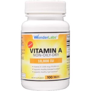 Version 1.0.0 Botella Wonder Laboratories vitamina A 10,000 UI 100 tabletas