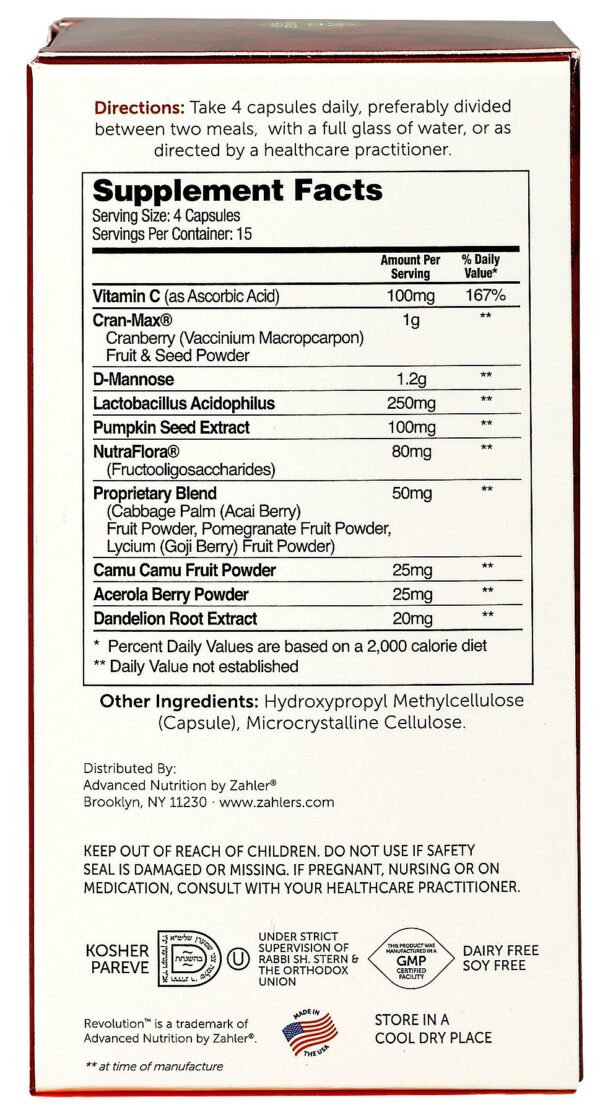 Botella Zahler UTI Revolution concentración natural arándano