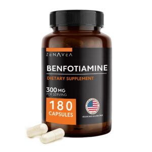 Botella Zenavea Benfotiamina B1 300mg 180 cápsulas veganas