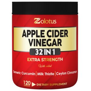 Botella Zolotus vinagre de manzana 32 en 1 120 cápsulas