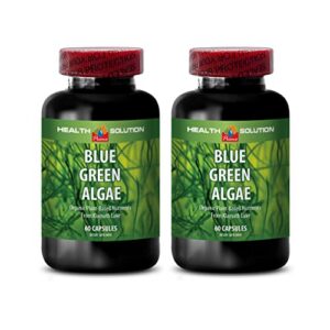 Botellas de cápsulas de algas azul-verde Klamath para salud inmunológica