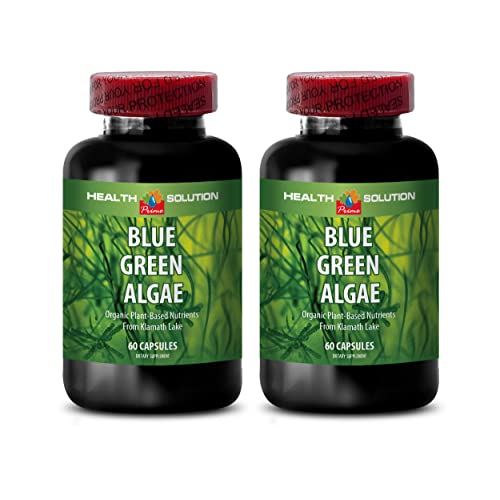 Botellas de cápsulas de algas azul-verde Klamath para salud inmunológica