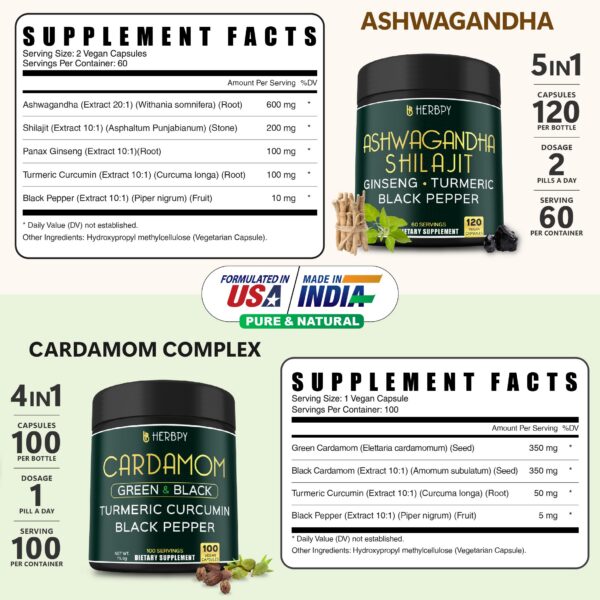 Version 1.0.0 Botellas de cápsulas Herbpy para relajación y salud