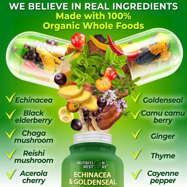 Version 1.0.0 Botellas con cápsulas orgánicas para apoyo inmunológico diario