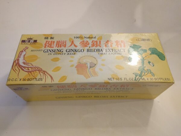 Botellas de extracto líquido de ginseng y ginkgo biloba natural