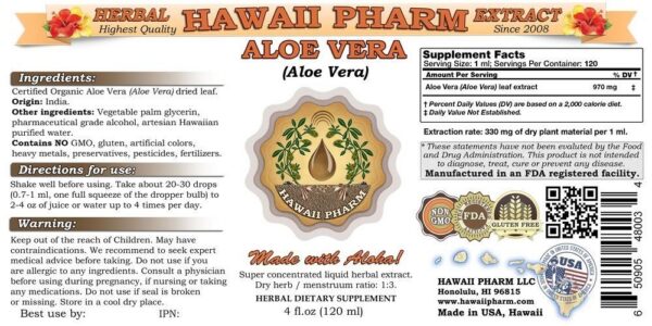 Botellas doble de extracto natural de aloe vera Hawaii Pharm