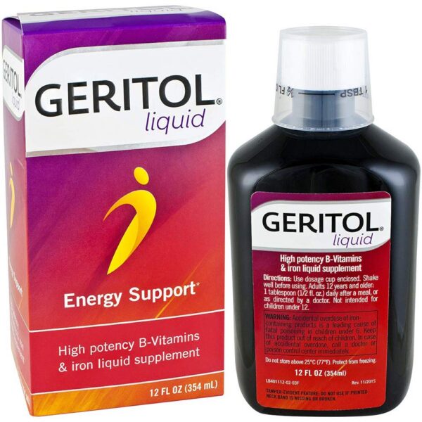 Version 1.0.0 Botellas Geritol vitaminas B líquido pack de 2 12 oz cada una