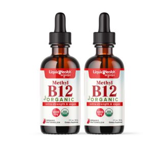 Botellas de gotas líquidas vitamina B12 orgánica LiquidHealth