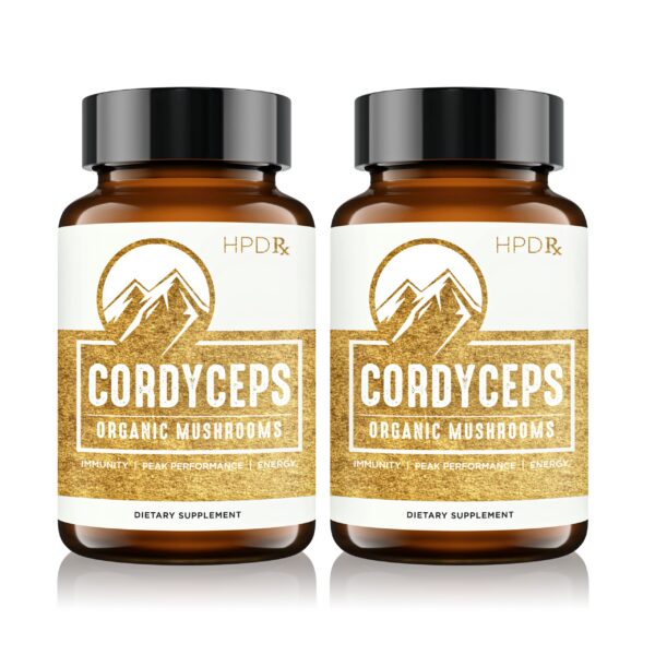 Botellas HPD Rx extracto premium Cordyceps orgánico 240 cápsulas