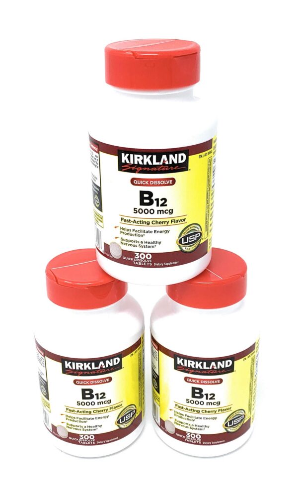Botellas Kirkland B-12 Sublingual 5000 mcg 3 pack