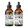 Botellas de tintura de Cohosh Negro y Vitex BIO KRAUTER
