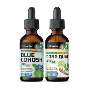 Botellas tinturas Bio Krauter Blue Cohosh y Dong Quai para salud mujer