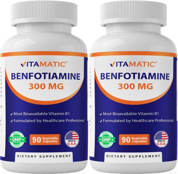 Version 1.0.0 Botellas de Vitamatic Benfotiamina 300mg 180 cápsulas vegetales