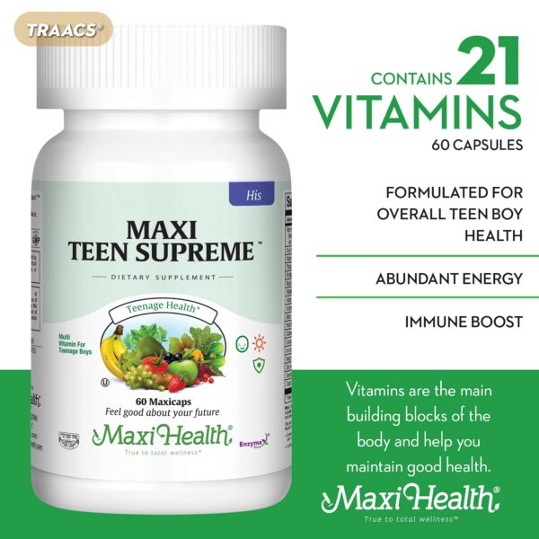 Botellas vitaminas Maxi Health Teen para adolescentes