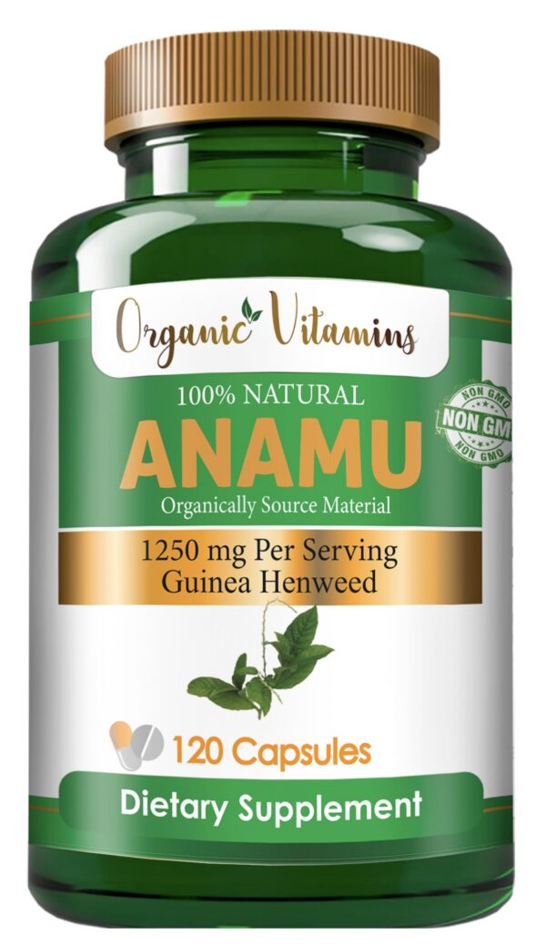 botellas vitaminas naturales Anamu 1250 mg puro orgánico