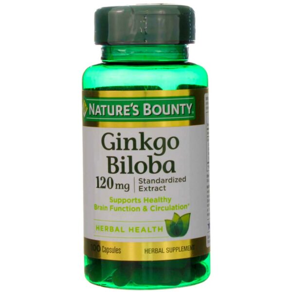 Botella Ginkgo Biloba 120 mg Doble Fuerza Nature's Bounty 100 cápsulas