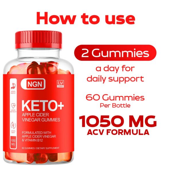 Bottle gomitas NGN Keto Plus con vinagre LIVORKA