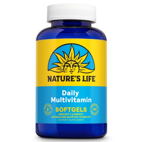 Botella de multivitamínico diario Nature's Life 120 softgels