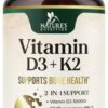 Botella Nature's Nutrition softgels vitamina d3 k2 5000 ui