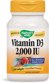 Botella de Nature's Way Vitamina D3 240 cápsulas blandas