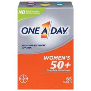 Bottle of One A Day Women’s 50+ Healthy Advantage Multivitamins 65 tablets