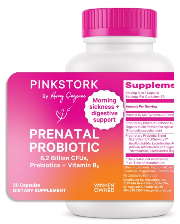Bottle Pink Stork probióticos prenatales para mujeres embarazadas