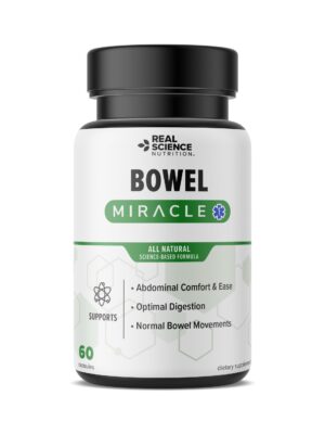 Version 1.0.0 Bowel Miracle suplemento salud intestinal Real Science Nutrition botella