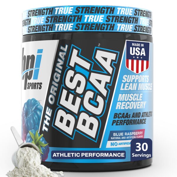 Version 1.0.0 Best BCAA Powder frasco y etiqueta