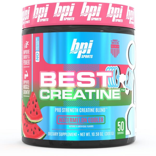 Frente del envase de BPI Sports Best Creatine Watermelon Cooler