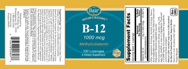 Etiqueta frontal Brain B12 Lozenges
